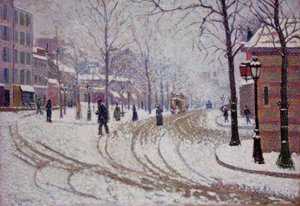 Schnee – Der Boulevard de Clichy in Paris