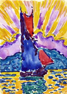Sonnenuntergang (Der Fächer) von Paul Signac