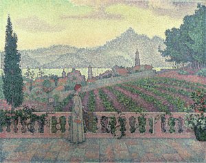 Frau auf der Terrasse, 1898 von Paul Signac