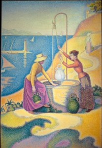 Frauen am Brunnen oder Junge Frauen der Provence am Brunnen von Paul Signac