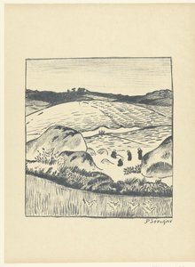 Hügellandschaft mit Feldern von Paul Sérusier