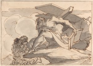 Heiliger Hieronymus in der Wildnis von Paul Troger