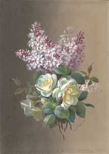 Blumen: Rosen und Flieder, spätes 19. bis frühes 20. Jahrhundert von Paul de Longpré