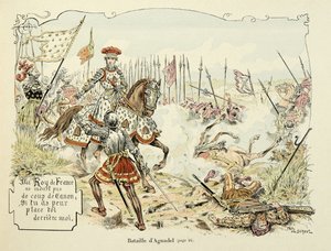 Illustration aus dem Buch „Histoire du chevalier Bayard“ von Theodore Cahu, illustriert von Paul De Semant (1855-1915): Die Schlacht von Agnadel 1509 von Paul de Semant