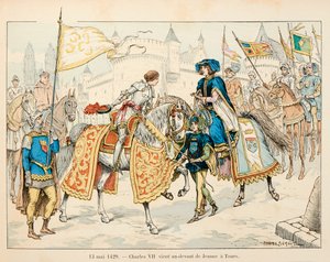 Illustration aus dem Buch "Joan of Arc" von Theodore Cahu, illustriert von Paul De Semant: Am 13. Mai
