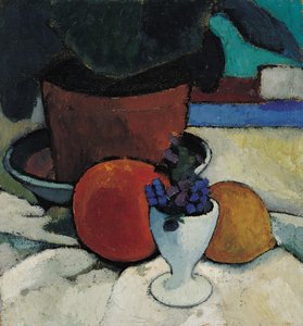 Stillleben mit Pflanze und Eierbecher