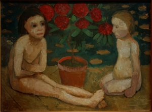 Zwei sitzende Kinderakte von Paula Modersohn Becker