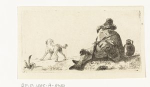 Mann mit Hund von Paulus Charles Gerard Poelman