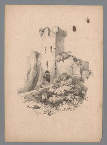 Ansicht einer Ruine eines Turms mit Tor von Paulus Lauters