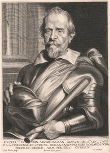 Excellmus. D. Don. Alvar. Bazan. March. de Sta. Cruc. Cath. Ma. a. Stat. Consilet. Cubicul. Ocean. Quacunq, Hisp. Monarch. Domi. Propræf. Regior. Arm. Per. Belg. Gubern. von Paulus Pontius