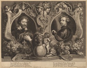Rubens und van Dyck, ein Doppelporträt von Paulus Pontius, after Sir Anthony van Dyck and Erasmus Quellinus II