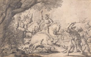 Die Jagd auf ein Wildschwein von Paulus Potter