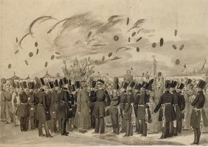 Großherzog Michail Pawlowitsch besucht das Lager des Leibgarderegiments Finnland am 8. Juli 1837 von Pavel Andreevich Fedotov