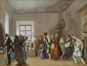 Empfangsraum des Polizeikommissars am Vorabend eines Feiertags, 1837
