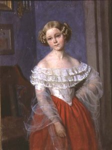Porträt von Olga Ivanovna Demonkala (1840-ca. 1927) 1851 von Pavel Andreevich Fedotov