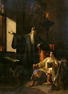 Iwan der Schreckliche und der Priester Silvester während des Brandes von Moskau 1547 von Pavel Fyodorovich Pleshanov