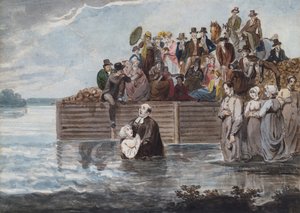 Eine Philadelphia-Anabaptisten-Taufe während eines Sturms, 1811-ca. 1813 von Pavel Petrovic Svin