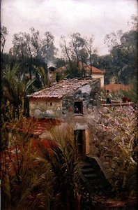 Italienische Szene mit einer Villa