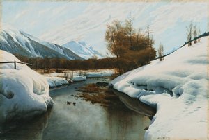 In der Nähe von La Punt, St. Morritz im Engadiner Tal von Peder Monsted