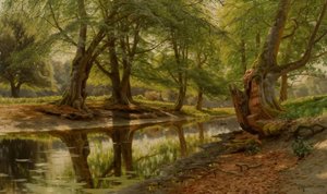 P. Mönsted, Frühlingstag am Waldbach