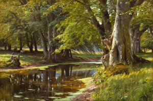 Sommertag am Waldbach, Gemälde von Peder Mönsted