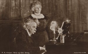 Edvard und Nina Grieg am Klavier
