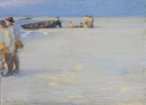 Fischer am Nordstrand von Skagen. Sommerabend