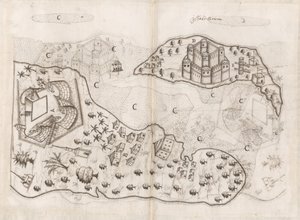 Portugiesischer Plan der Bahrain-Inseln, Livro do Estado da India Oriental von Pedro Barreto de Resende, Sloane MS 197, f.165v-166r von Pedro Barretto de Resende