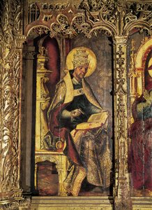 St. Gregor der Große, Gemälde von Pedro Berruguete, ca. 1449-1503 von Pedro Berruguete