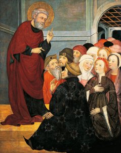 St. Peter predigt, von Pedro Serra (aktiv 1363-1399)