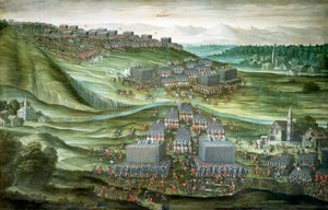 Truppenaufstellung am Weißen Berg in der ersten Phase der Schlacht am Weißen Berg am 7.-8. November 1620