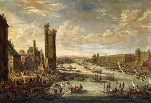 Ein Blick auf Paris in Richtung Louvre und Tour de Nesle, 1671-77 von Peeter or Pieter Bout