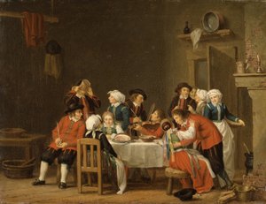 Gesellige Szene in einer Bauernhütte von Pehr Hilleström
