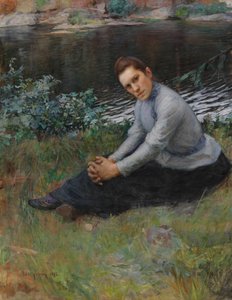 Am Ufer sitzen von Pekka Halonen