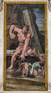 Gefährten des Odysseus entkommen Polyphem (Detail)
