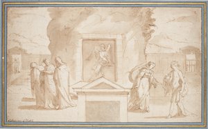 Die Frauen am Grab Christi und Noli me tangere von Pellegrino Tibaldi