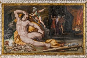 Odysseus blendet Polyphem (Detail)