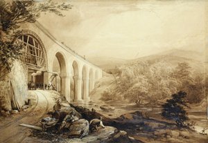 Quakers Yard Viadukt, um 1840 von Penry Williams