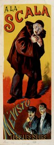 Der Mime Mévisto im Theater von „La Scala“ in Paris