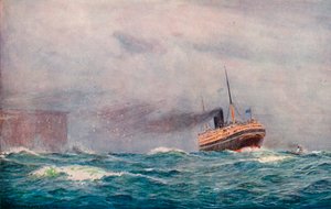 Ein P. & O. Dampfer auf dem Weg nach außen, 1913 von Percy F.S. Spence