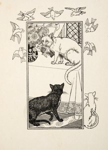 Eine besondere Einmischung, aus Hundert Anekdoten von Tieren, veröffentlicht 1924 (Gravur)