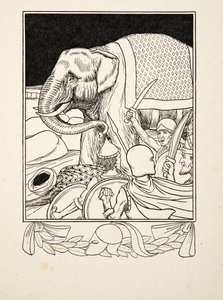 Porus gerettet von seinem Elefanten, aus Hundert Anekdoten über Tiere, veröffentlicht 1924
