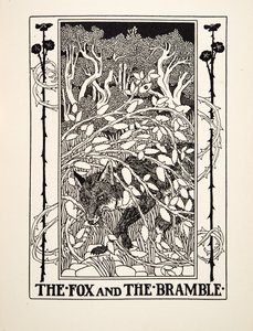 Der Fuchs und der Brombeerstrauch, aus Hundert Fabeln von Äsop, veröffentlicht 1903