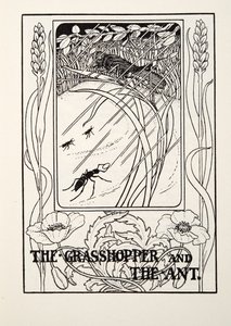Die Grille und die Ameise, aus Fontaine Fables, veröffentlicht 1905