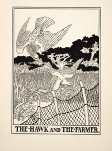 Der Falke und der Bauer, aus Hundert Fabeln von Aesop, veröffentlicht 1903