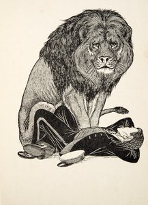 Der Löwe und sein Wärter, aus Hundert Anekdoten über Tiere, veröffentlicht 1924