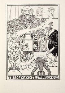 Der Mann und der hölzerne Gott, aus Fontaine Fables, veröffentlicht 1905