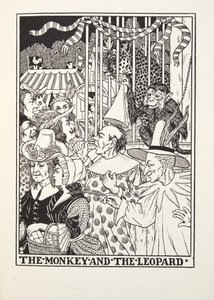 Der Affe und der Leopard, aus Fontaine Fabeln, veröffentlicht 1905
