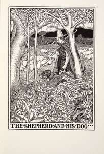 Der Schäfer und sein Hund, aus Fontaine Fables, veröffentlicht 1905