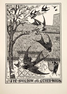 Die Schwalbe und andere Vögel, aus Hundert Fabeln von Äsop, veröffentlicht 1903